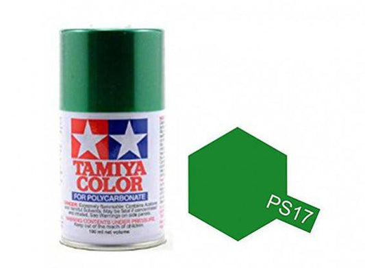 Tamiya - Spray Paint Polycarbonate Metallic Green PS-17 - Aussie Hobbies 