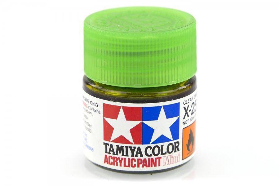 Tamiya Color Acrylic Paint Mini X-25 Clear Green for model kits and hobby projects