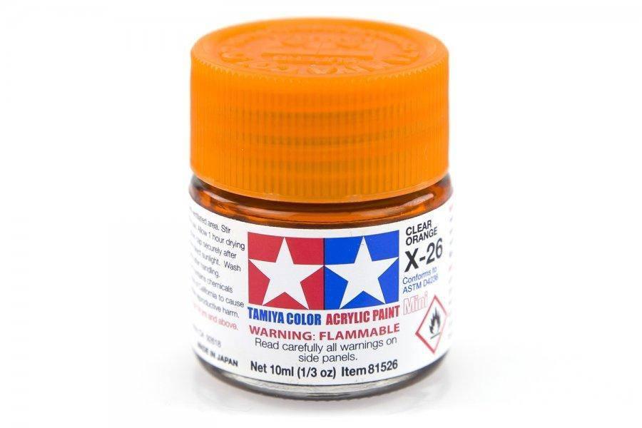 Tamiya X-26 Clear Orange Acrylic Paint Mini 10ml for model kits and hobbies