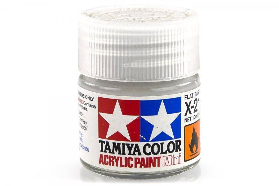Tamiya Color Acrylic Paint Mini X-21 Flat Base 10ml for model kits and hobbies