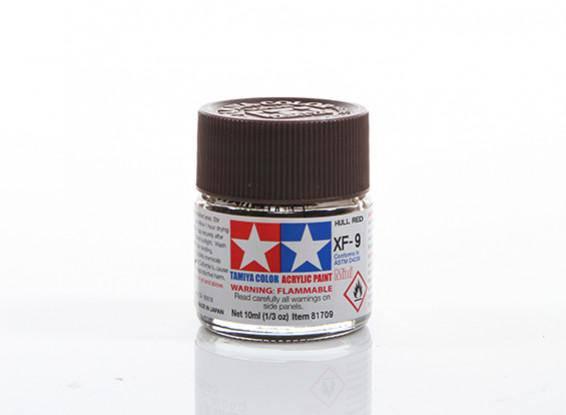 Tamiya XF-9 Flat Red Acrylic Paint 10ml for model kits and hobby projects