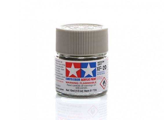 Tamiya XF-20 Medium Gray Acrylic Paint for Model Kits, 10ml Bottle