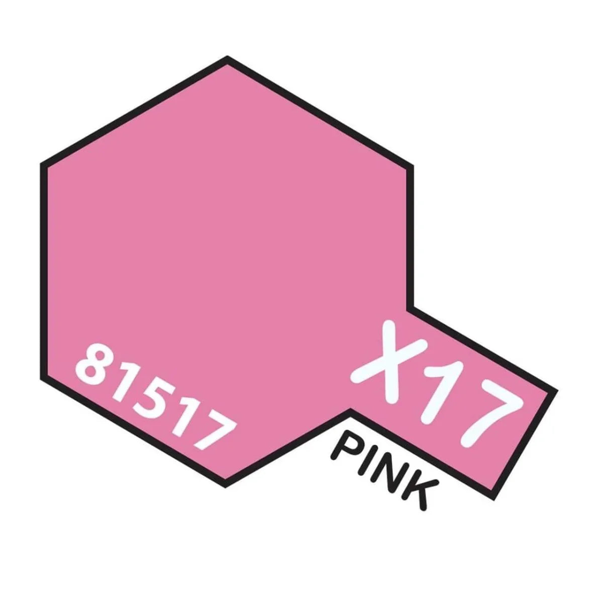 Tamiya X-17 Pink model paint swatch, code 81517, for hobby kits and scale models