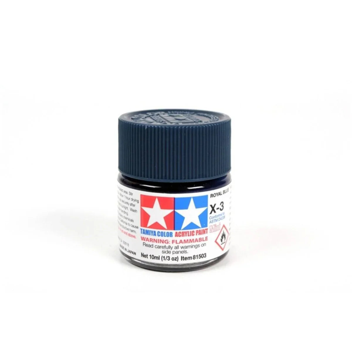 Tamiya X-3 Royal Blue Acrylic Paint Mini 10ml for model kits and hobbies