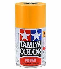 Tamiya Color Mini spray paint can in vibrant orange for model kits and hobby projects