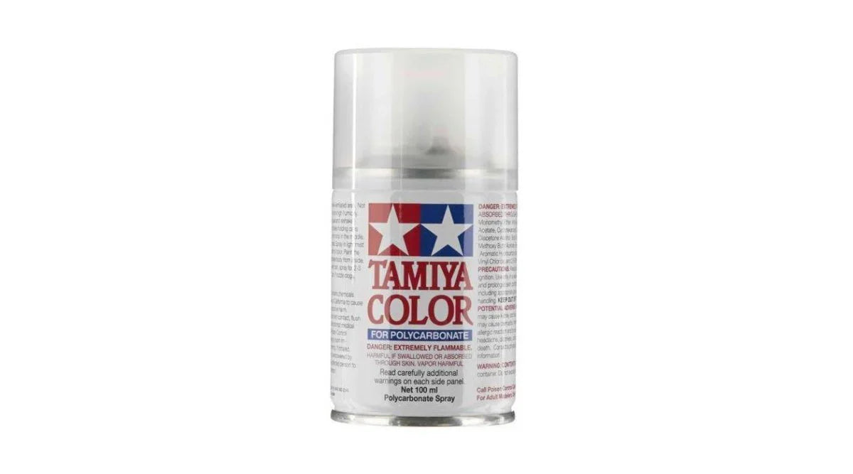 Tamiya Color spray paint for polycarbonate, 100ml can, ideal for model kits and hobby projects