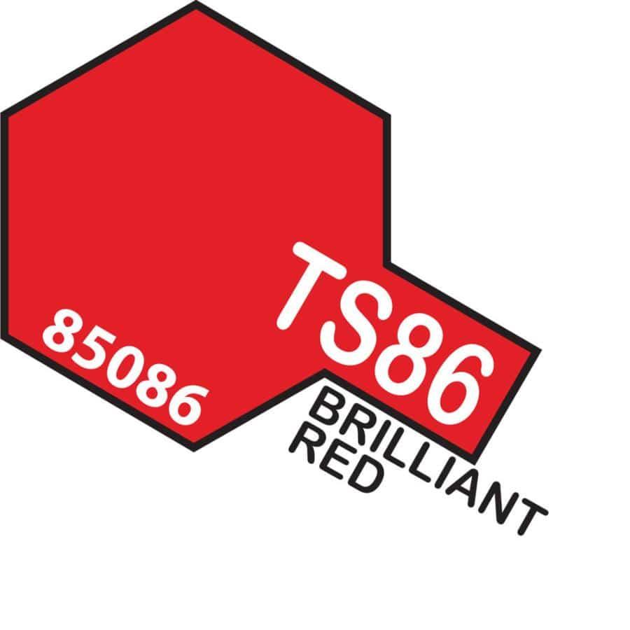 Tamiya TS-86 Pure Red Spray Paint 85086-A00 – synthetic lacquer spray can for plastic model kits and hobby finishing.