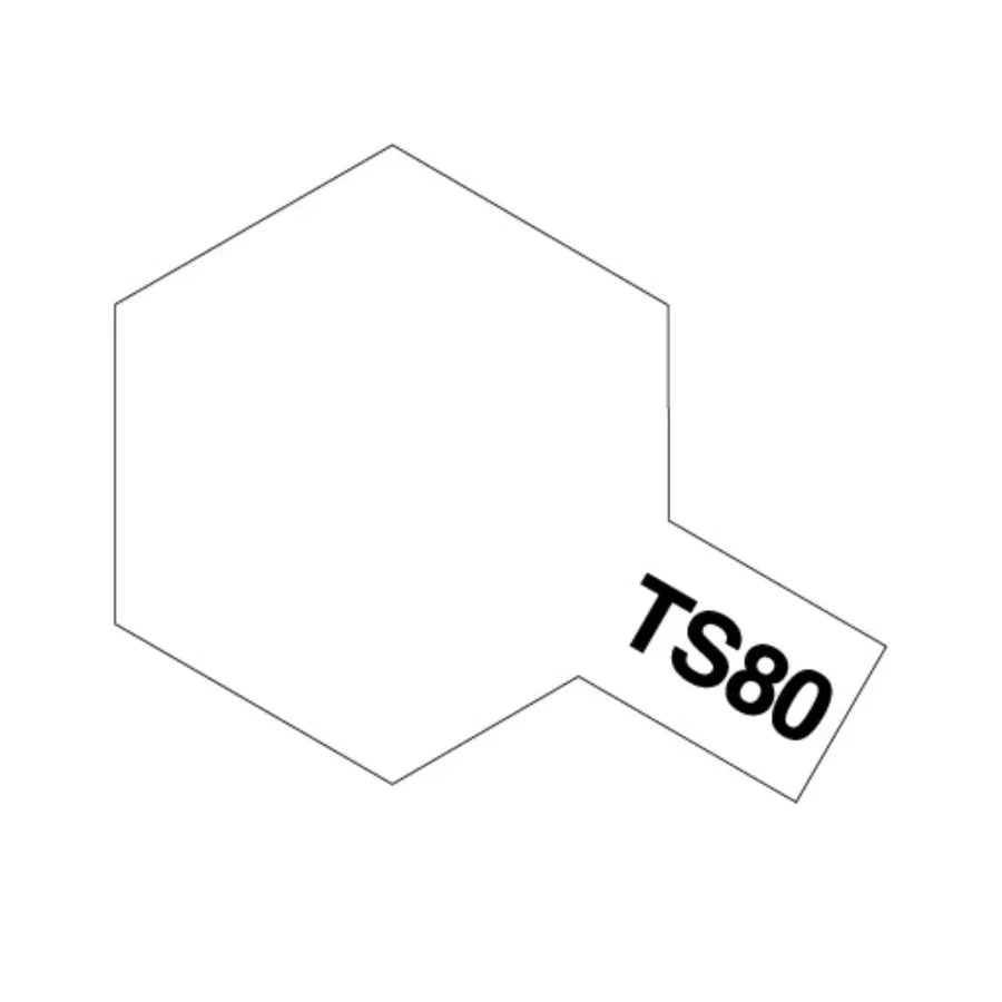 Tamiya Spray TS-80 Flat Clear – 100ml acrylic lacquer topcoat for models and miniatures.