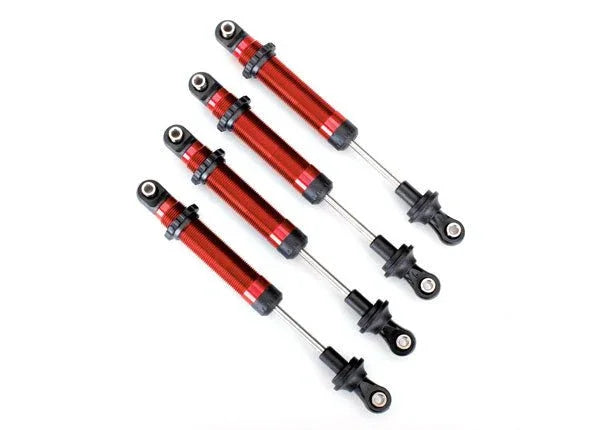 Traxxas 8160R Shocks, GTS, aluminum (red-anodized) (assembled without springs) (4) (for use with #8140R TRX-4®
