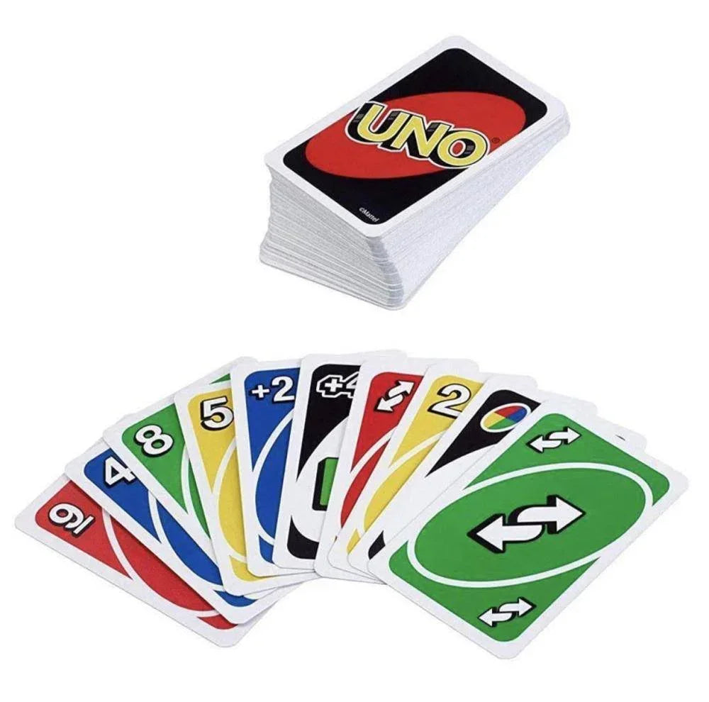 UNO card game with colorful playing cards fanned out, ideal for family fun and party games