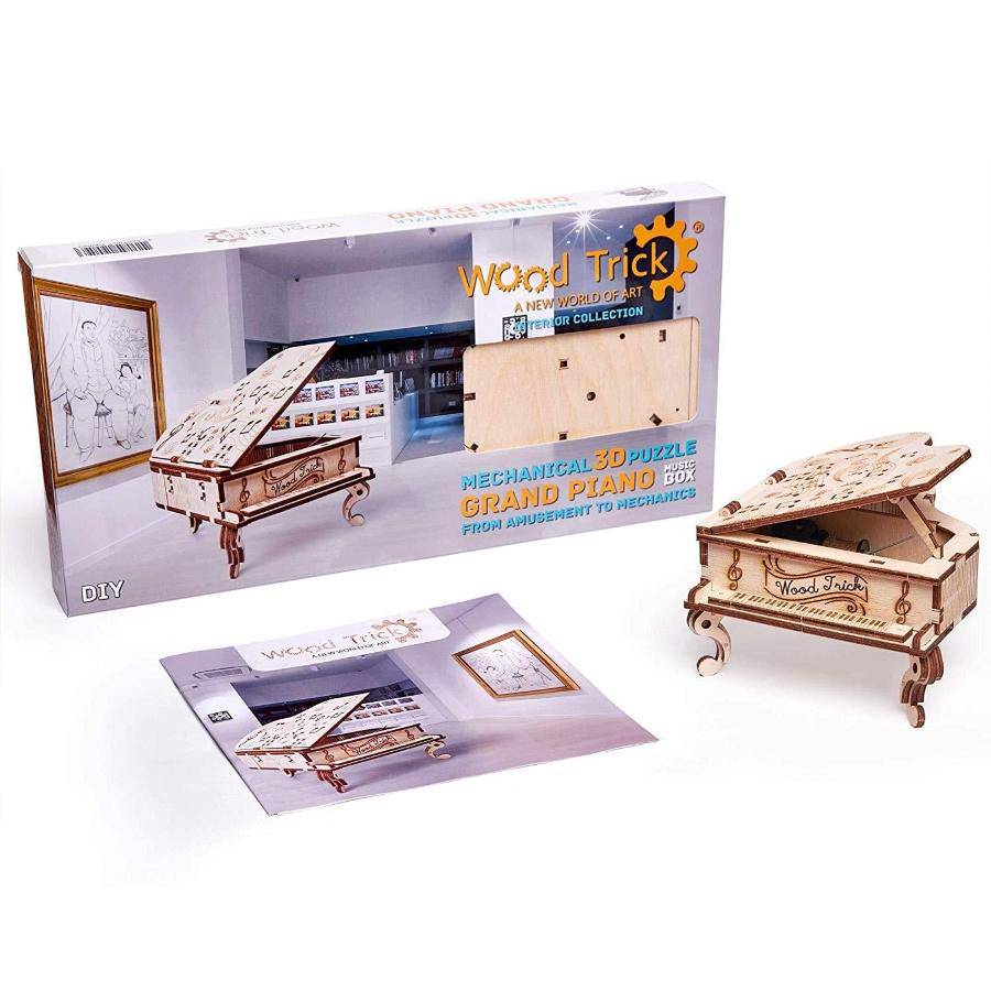 WoodTrick - Grand Piano Wooden Model Kit - Aussie Hobbies 