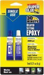 Single-use 30-minute epoxy glue for model kits and hobbies, light yellow, 0.21 oz total