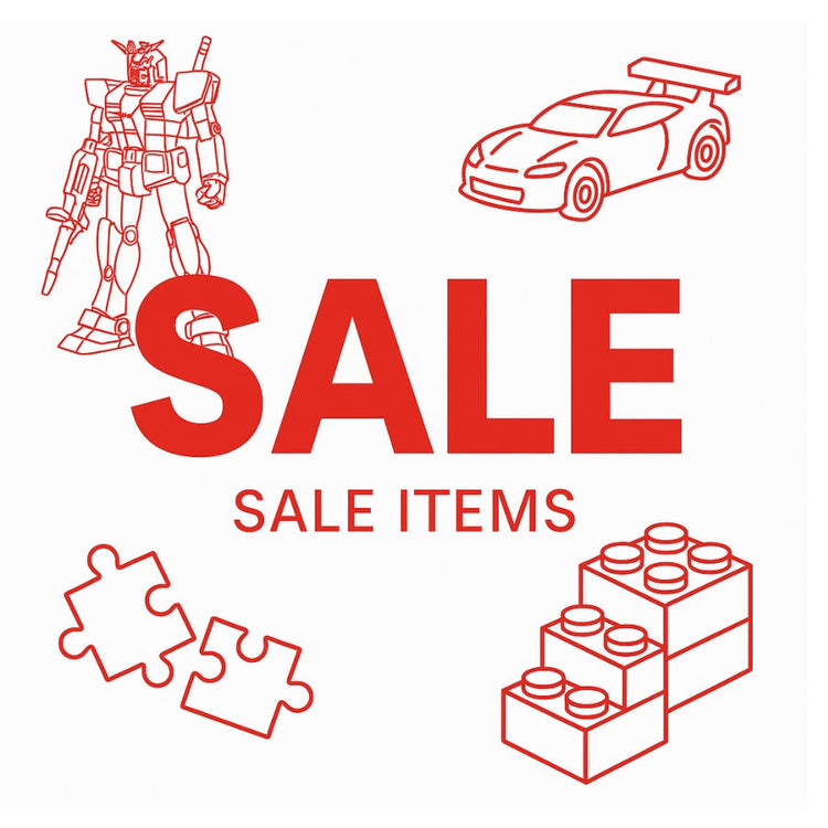 Sale Items – discounted toys, puzzles, model kits, RC cars, Nanoblocks, and collectibles.