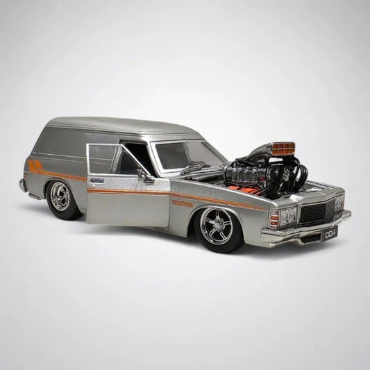 1:24 Holden HZ panel van silver supercharged LS diecast model DDA522 by DDA Collectibles Australian custom vehicle