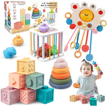 4 in 1 Montessori Toys Set – bright educational learning toy with stacking, sorting, and counting activities for toddlers.