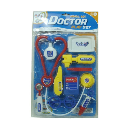 AA068540 Doctor Play Set – Assorted medical tools including stethoscope, syringe, and thermometer in various colours