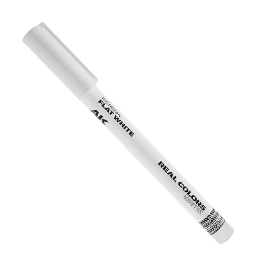AK Interactive Real Colors Flat White Acrylic Paint Marker AKRCM034 for modelling and hobby use