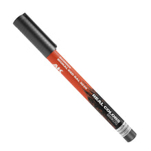 Close-up of AK Interactive Real Colors Signal Red RAL 3020 Acrylic Paint Marker for model building and hobby painting.