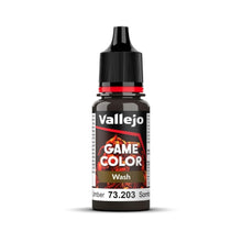 Vallejo Game Colour Wash Umber 18ml Acrylic Paint AV73203 – new formula wash for shading miniatures and models.