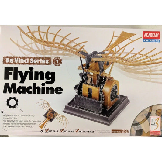 Academy 18146 Da Vinci Flying Machine Model Kit – educational plastic model inspired by Leonardo da Vinci’s mechanical design.