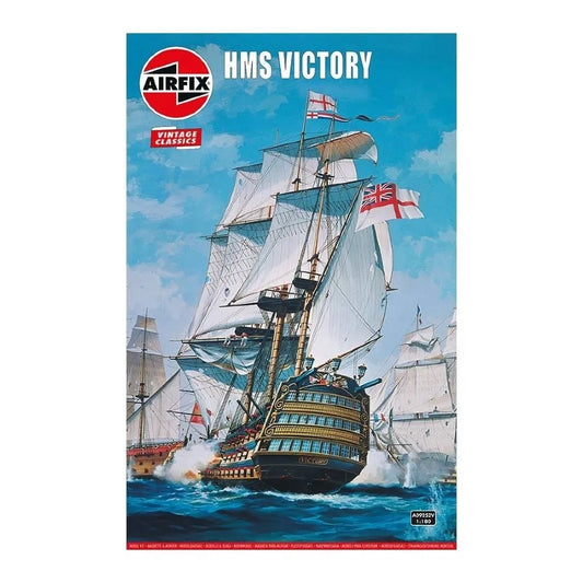 Assembled Airfix 1/180 HMS Victory Model Kit (SKU: A09252V) Displaying Detailed Features