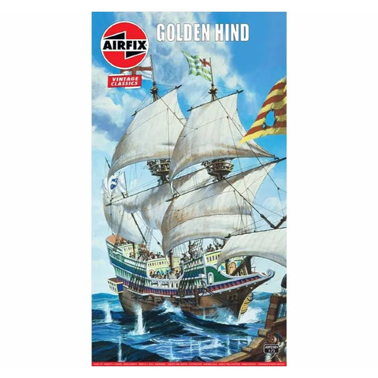Assembled Airfix 1/72 Golden Hind Model Kit (A09258V) Displaying Detailed Features