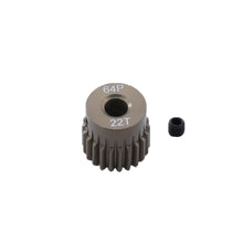 Aluminium Hard Coated 64DP Pinion Gear – precision RC upgrade part for racing and durability.
