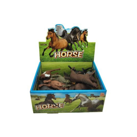 AA151982 12pcs Horses Assorted – Set of 12 realistic plastic horse figurines in various breeds and colors