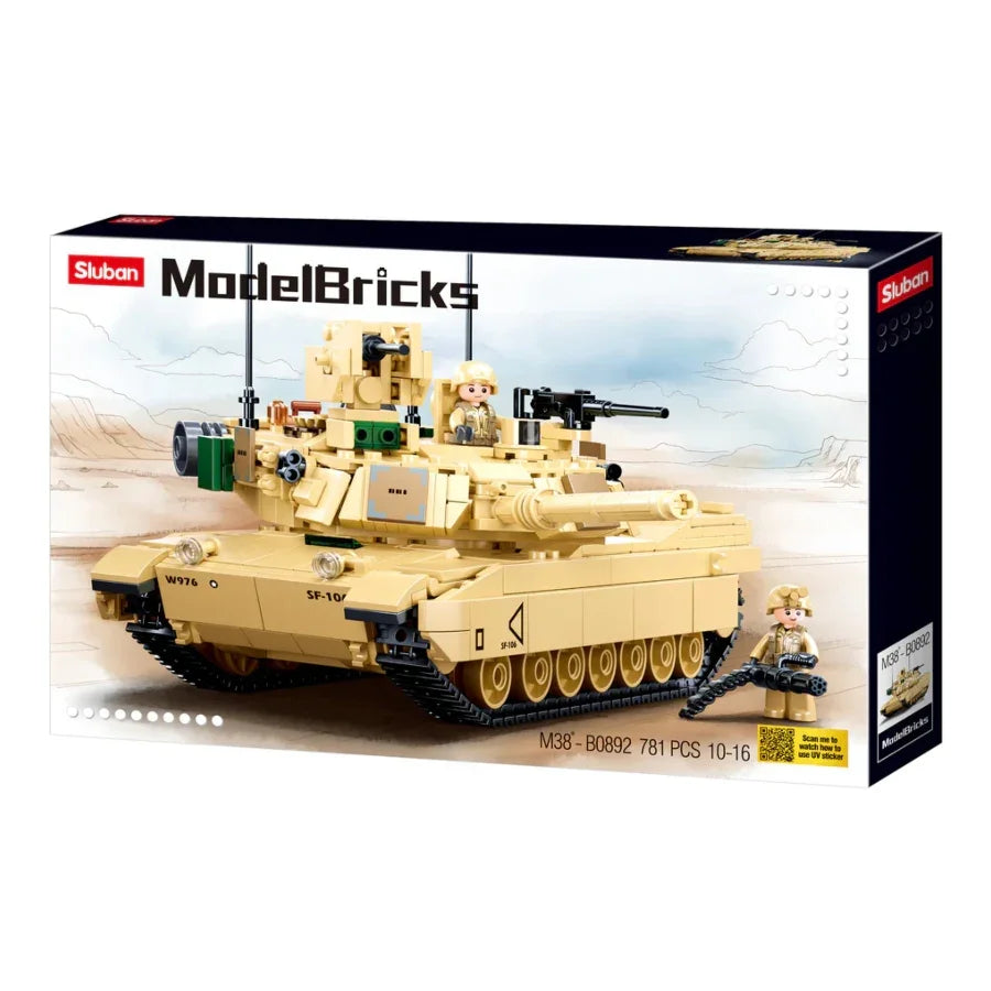M1A2 V2 Abrams main battle tank 781 piece military building block set.