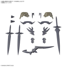 Rosan Assassin Slash Armor set with armor pieces, long sword, and dual short swords mounted on a 30MF silhouette frame