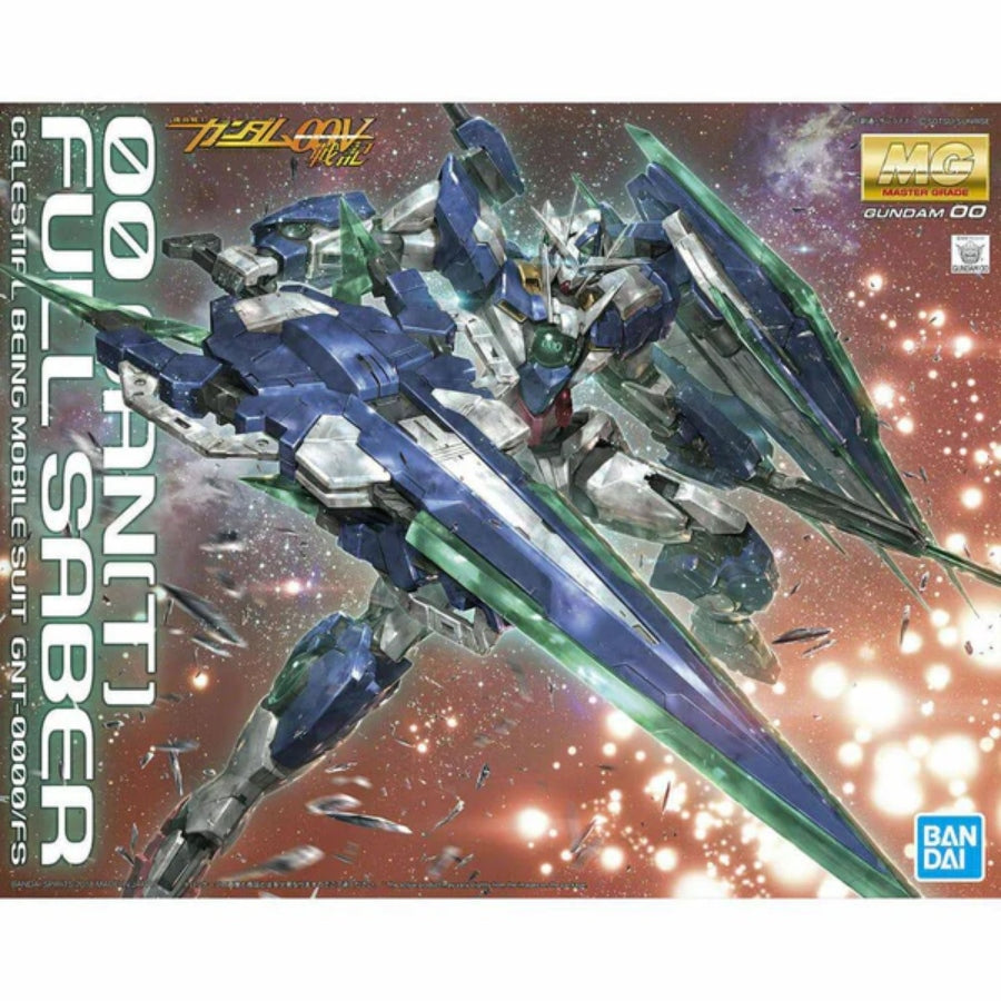 Master Grade 1/100 00 QAN[T] Full Saber Gundam with expanded sword system and dynamic pose