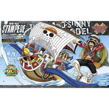 Bandai Grand Ship Collection Thousand Sunny Flying Model kit featuring Emperor Penguin-themed wings and water effects