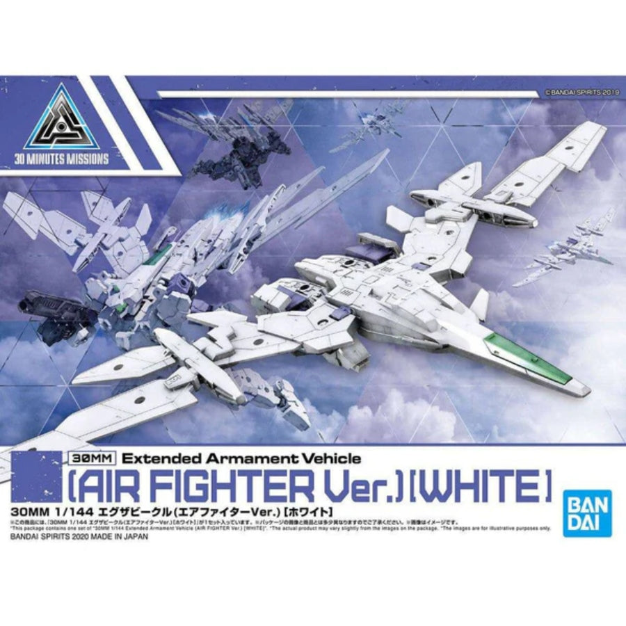 Bandai 30MM 1/144 Extended Armament Vehicle Air Fighter Ver. [White] – expansion set for 30 Minutes Missions model kits.