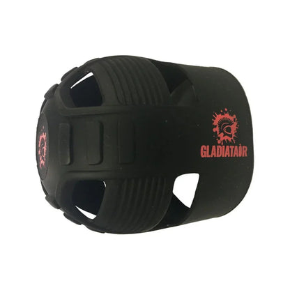 Black Gladiatør grip strengthener with red logo, textured design for hand exercise and fitness training