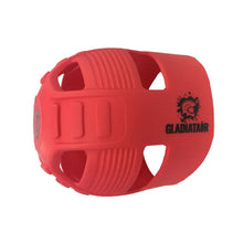 Red Gladiator grip strength trainer with textured design for hand and forearm workouts