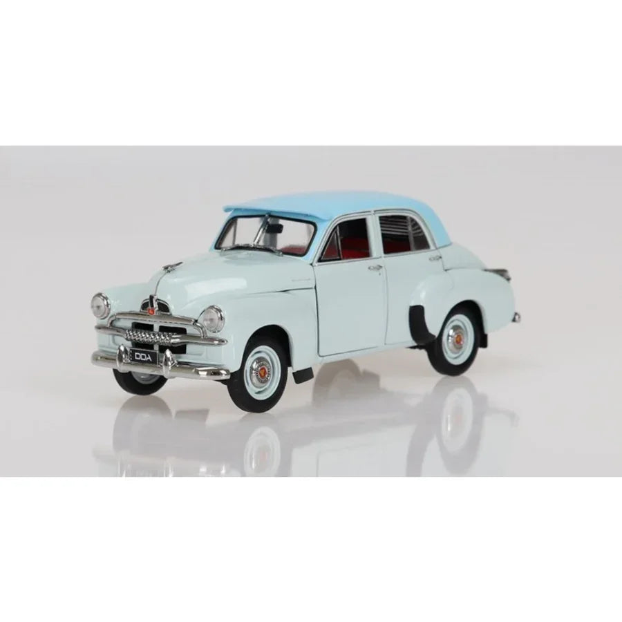 DDA 1:24 1953 FJ Holden Sedan two tone blue diecast model car.