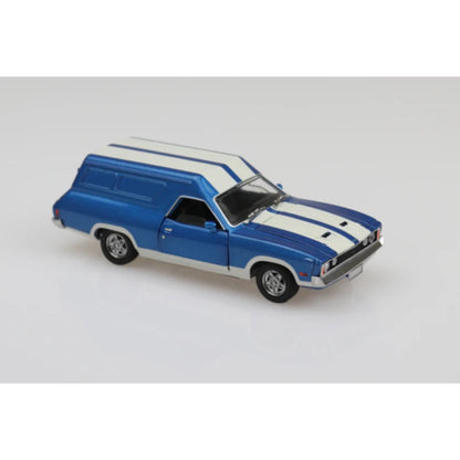 DDA 1:32 Ford XC Panel Van dark blue with white stripes diecast model car.