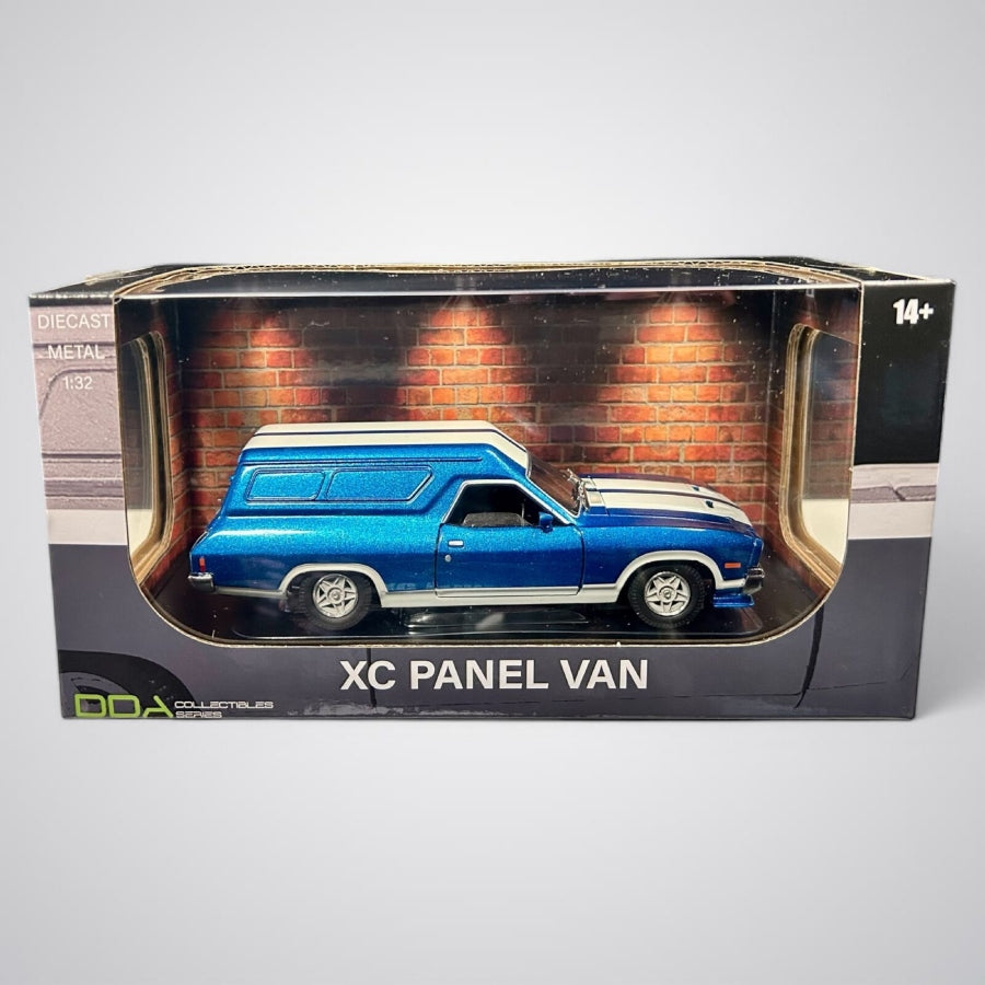 DDA 1:32 Ford XC Panel Van dark blue with white stripes diecast model car.