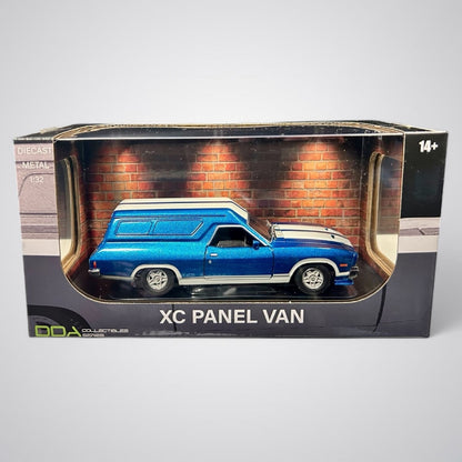 DDA 1:32 Ford XC Panel Van dark blue with white stripes diecast model car.