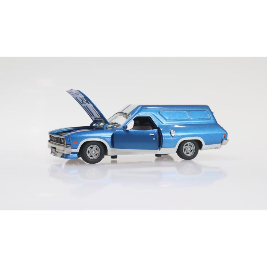 DDA 1:32 Ford XC Panel Van dark blue with white stripes diecast model car.