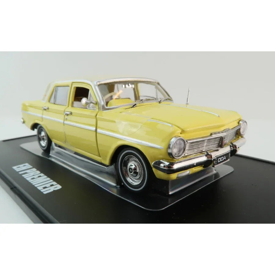 DDA 1:32 EH Holden Premier street sedan yellow diecast model car.
