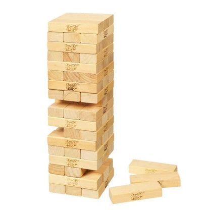 Hasbro Classic Jenga Game wooden block stacking tower set.