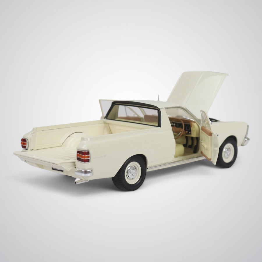 1969 Ford XW Ute white 1:24 scale diecast collectible model car.