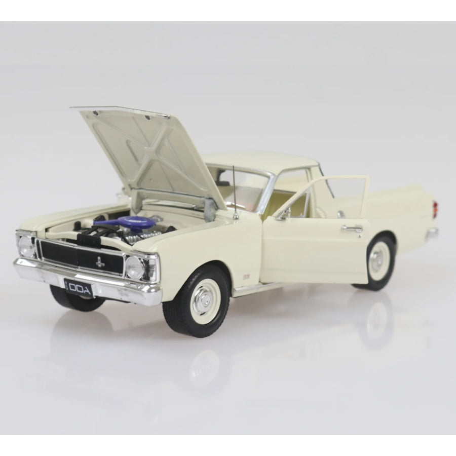 1969 Ford XW Ute white 1:24 scale diecast collectible model car.