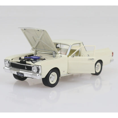 1969 Ford XW Ute white 1:24 scale diecast collectible model car.