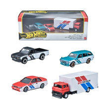 Hot Wheels Premium BRE Datsun 1:64 diecast collector set with race cars.