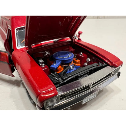 Red model van on a white background