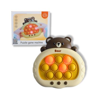 Push Pop Puzzle Game Machine – colourful interactive sensory toy with lights, sounds & pop bubbles for fun and learning.