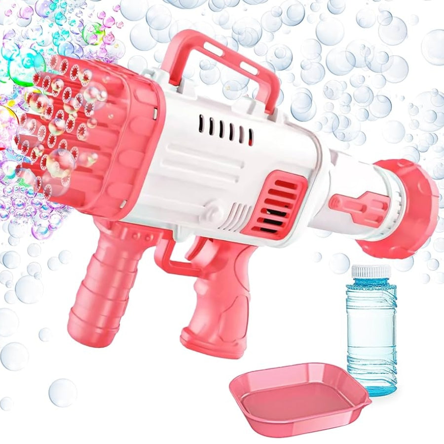 Bazooka Bubble Gun – powerful kids’ bubble blaster toy that creates thousands of bubbles for outdoor play and summer fun. Colours may vary.
