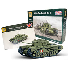 Build Army Churchill Mk.III BA2001 1:33 WW2 British heavy tank building blocks model.